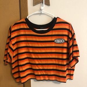 Striped Orange Crop Top